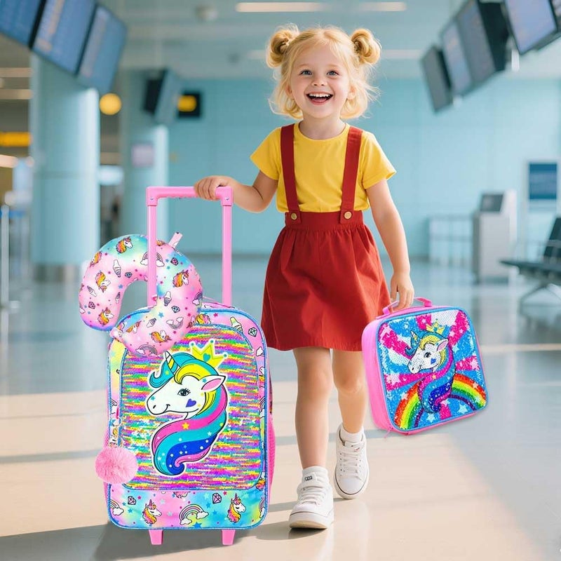GXTVO Kids Suitcase with Wheels for Girls and Boys, Rolling Carry on Luggage for Toddler Children - Image 3